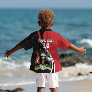 Afro Uganda Rugby Custom Kid Hawaiian Shirt Go Cranes - African Pattern