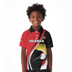 Afro Uganda Rugby Custom Kid Polo Shirt Go Cranes - African Pattern