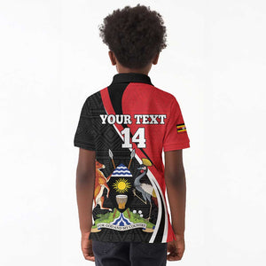 Afro Uganda Rugby Custom Kid Polo Shirt Go Cranes - African Pattern