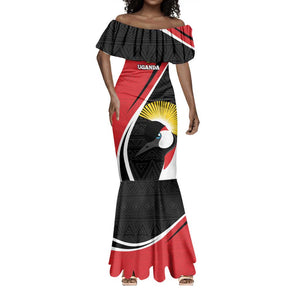 Afro Uganda Rugby Custom Mermaid Dress Go Cranes - African Pattern