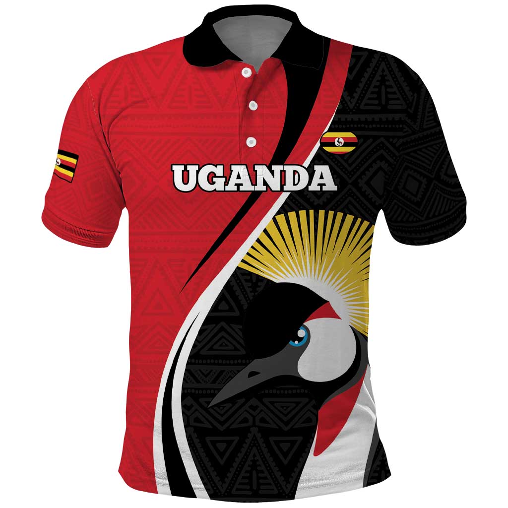 Afro Uganda Rugby Custom Polo Shirt Go Cranes - African Pattern