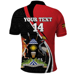 Afro Uganda Rugby Custom Polo Shirt Go Cranes - African Pattern