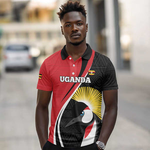 Afro Uganda Rugby Custom Polo Shirt Go Cranes - African Pattern