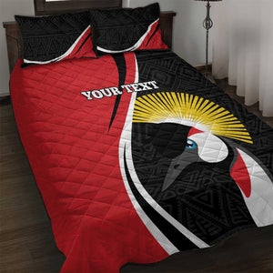 Afro Uganda Rugby Custom Quilt Bed Set Go Cranes - African Pattern