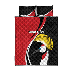 Afro Uganda Rugby Custom Quilt Bed Set Go Cranes - African Pattern