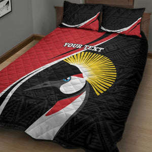 Afro Uganda Rugby Custom Quilt Bed Set Go Cranes - African Pattern