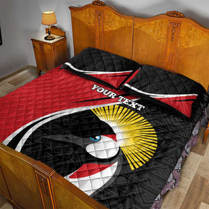 Afro Uganda Rugby Custom Quilt Bed Set Go Cranes - African Pattern