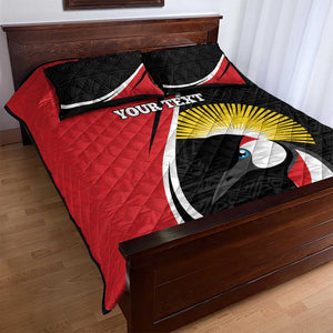 Afro Uganda Rugby Custom Quilt Bed Set Go Cranes - African Pattern