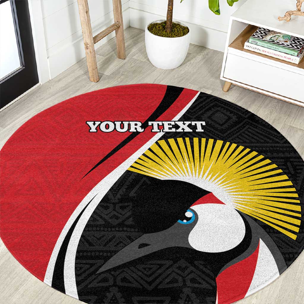 Afro Uganda Rugby Custom Round Carpet Go Cranes - African Pattern