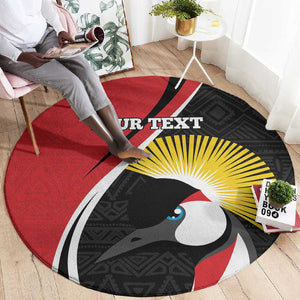 Afro Uganda Rugby Custom Round Carpet Go Cranes - African Pattern