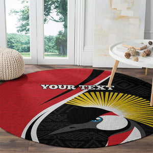 Afro Uganda Rugby Custom Round Carpet Go Cranes - African Pattern