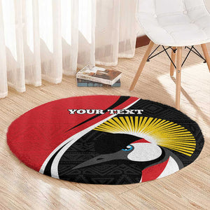 Afro Uganda Rugby Custom Round Carpet Go Cranes - African Pattern