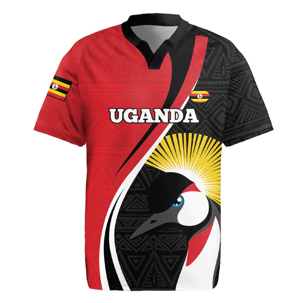 Afro Uganda Rugby Custom Rugby Jersey Go Cranes - African Pattern