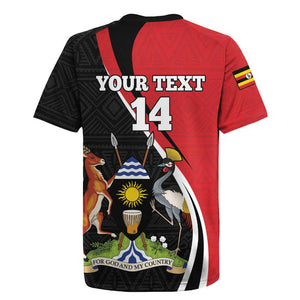 Afro Uganda Rugby Custom Rugby Jersey Go Cranes - African Pattern