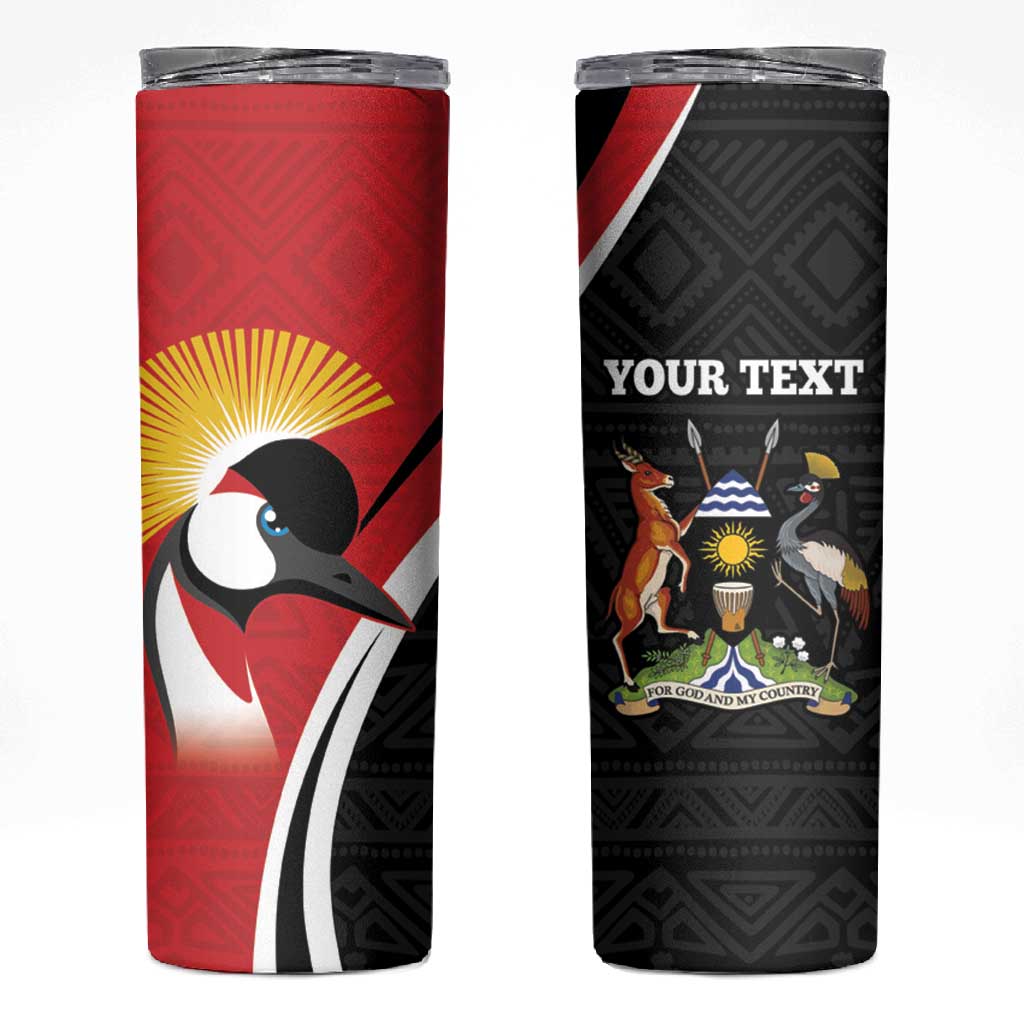 Afro Uganda Rugby Custom Skinny Tumbler Go Cranes - African Pattern