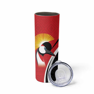 Afro Uganda Rugby Custom Skinny Tumbler Go Cranes - African Pattern