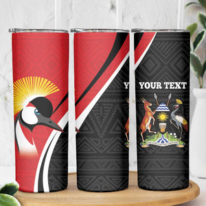 Afro Uganda Rugby Custom Skinny Tumbler Go Cranes - African Pattern