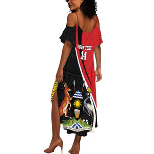 Afro Uganda Rugby Custom Summer Maxi Dress Go Cranes - African Pattern