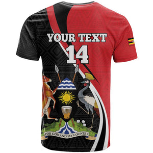 Afro Uganda Rugby Custom T shirt Go Cranes - African Pattern