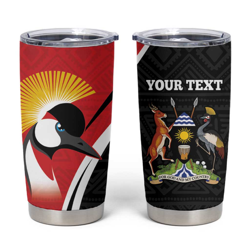 Afro Uganda Rugby Custom Tumbler Cup Go Cranes - African Pattern