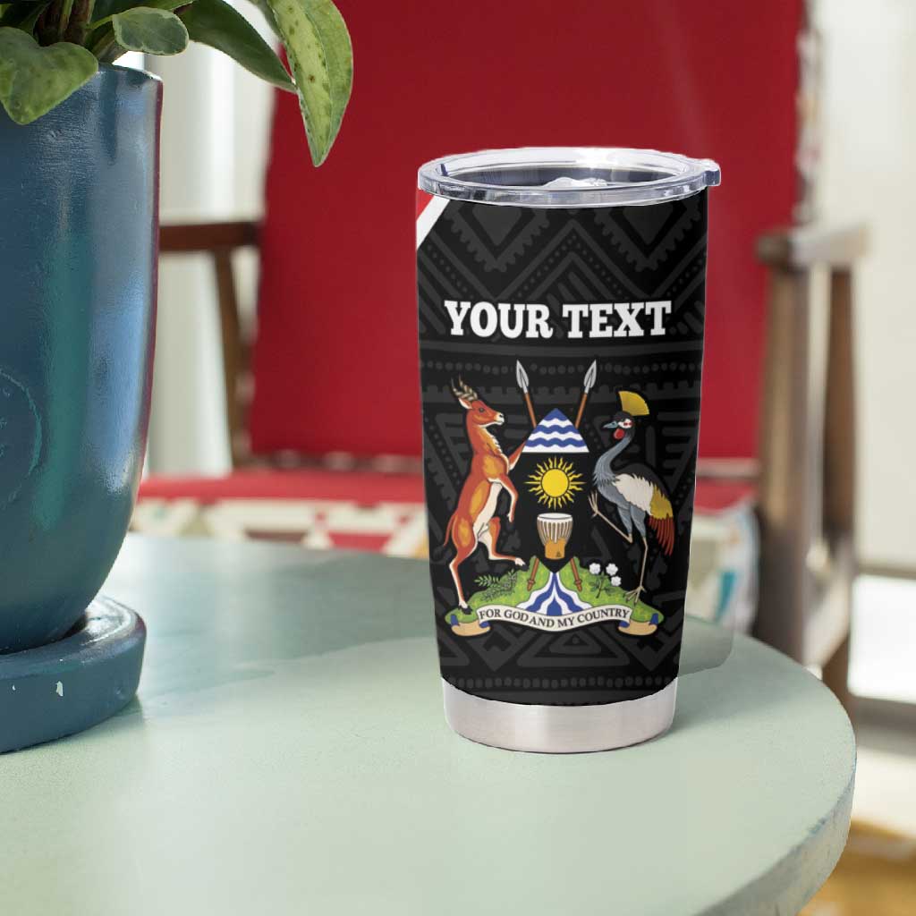 Afro Uganda Rugby Custom Tumbler Cup Go Cranes - African Pattern