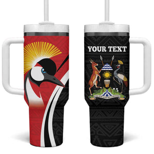 Afro Uganda Rugby Custom Tumbler With Handle Go Cranes - African Pattern