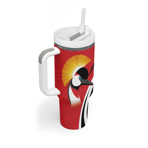 Afro Uganda Rugby Custom Tumbler With Handle Go Cranes - African Pattern