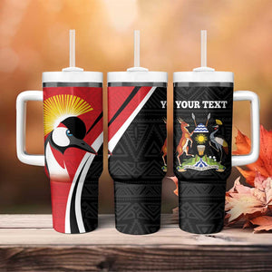 Afro Uganda Rugby Custom Tumbler With Handle Go Cranes - African Pattern