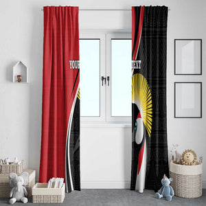 Afro Uganda Rugby Custom Window Curtain Go Cranes - African Pattern