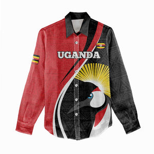 Afro Uganda Rugby Custom Women Casual Shirt Go Cranes - African Pattern