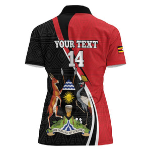 Afro Uganda Rugby Custom Women Polo Shirt Go Cranes - African Pattern