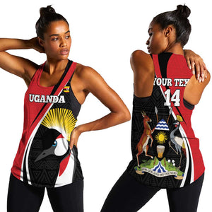 Afro Uganda Rugby Custom Women Racerback Tank Go Cranes - African Pattern