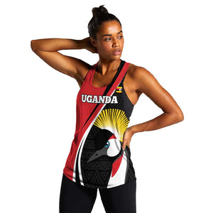 Afro Uganda Rugby Custom Women Racerback Tank Go Cranes - African Pattern