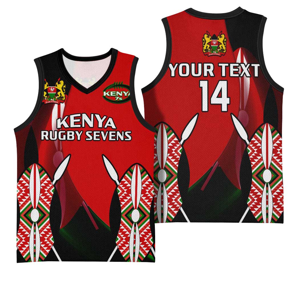Custom Kenya Rugby Sevens Kenyan Sporty Version Basketball Jersey LT14