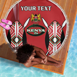 Custom Kenya Rugby Sevens Kenyan Sporty Version Beach Blanket