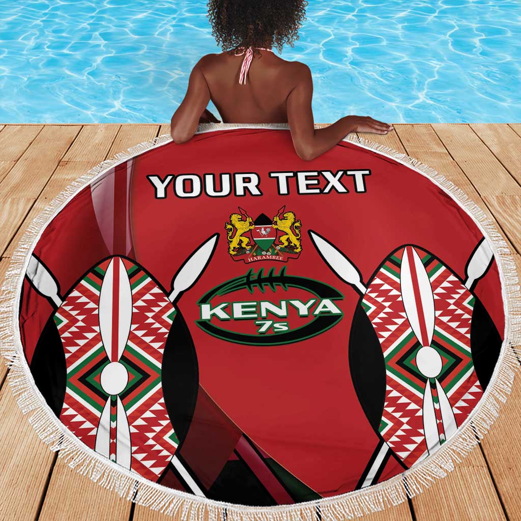 Custom Kenya Rugby Sevens Kenyan Sporty Version Beach Blanket