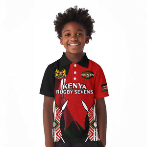 Custom Kenya Rugby Sevens Kenyan Sporty Version Kid Polo Shirt