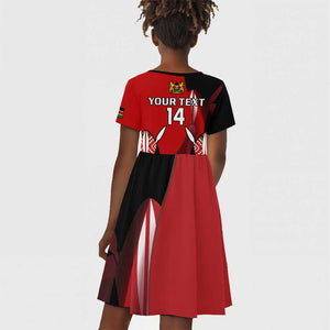 Custom Kenya Rugby Sevens Kenyan Sporty Version Kid Short Sleeve Dress