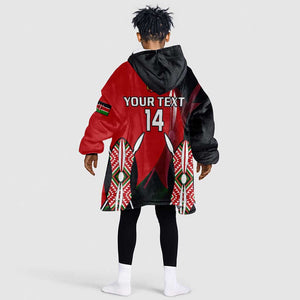 Custom Kenya Rugby Sevens Kenyan Sporty Version KId Wearable Blanket Hoodie