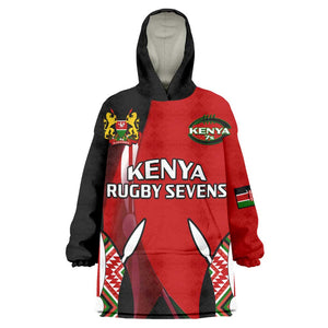 Custom Kenya Rugby Sevens Kenyan Sporty Version KId Wearable Blanket Hoodie