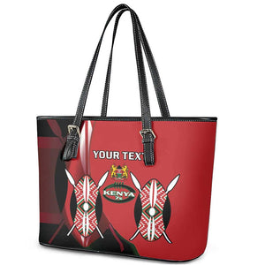 Custom Kenya Rugby Sevens Kenyan Sporty Version Leather Tote Bag