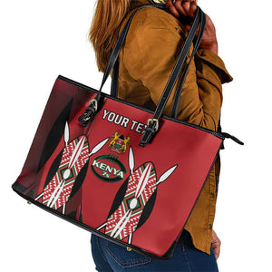 Custom Kenya Rugby Sevens Kenyan Sporty Version Leather Tote Bag