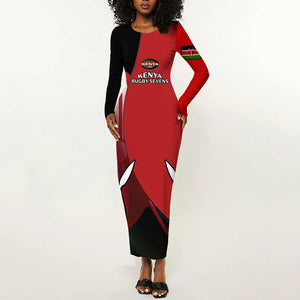 Custom Kenya Rugby Sevens Kenyan Sporty Version Long Sleeve Bodycon Dress