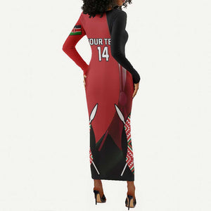 Custom Kenya Rugby Sevens Kenyan Sporty Version Long Sleeve Bodycon Dress