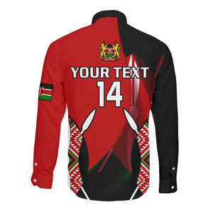 Custom Kenya Rugby Sevens Kenyan Sporty Version Long Sleeve Button Shirt