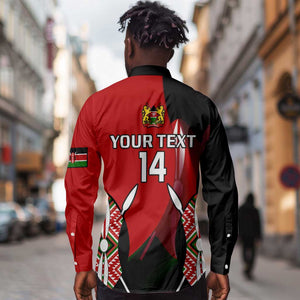 Custom Kenya Rugby Sevens Kenyan Sporty Version Long Sleeve Button Shirt