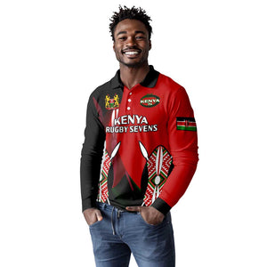 Custom Kenya Rugby Sevens Kenyan Sporty Version Long Sleeve Polo Shirt