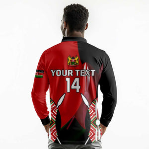 Custom Kenya Rugby Sevens Kenyan Sporty Version Long Sleeve Polo Shirt