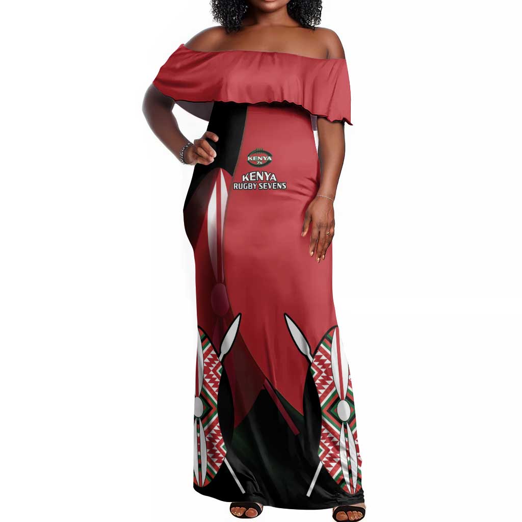 Custom Kenya Rugby Sevens Kenyan Sporty Version Off Shoulder Maxi Dress