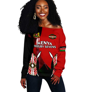 Custom Kenya Rugby Sevens Kenyan Sporty Version Off Shoulder Sweater